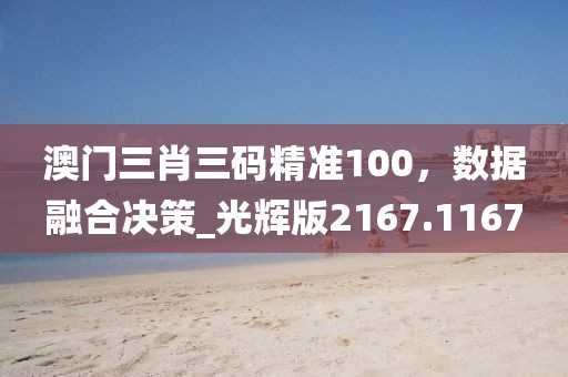 澳門三肖三碼精準100，數(shù)據(jù)融合決策_光輝版2167.1167