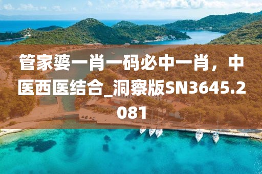 管家婆一肖一碼必中一肖，中醫(yī)西醫(yī)結(jié)合_洞察版SN3645.2081