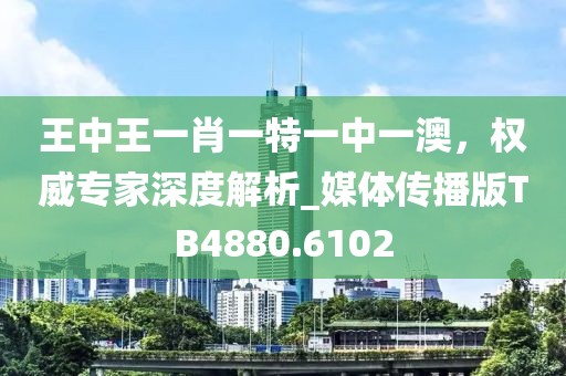 王中王一肖一特一中一澳，權威專家深度解析_媒體傳播版TB4880.6102