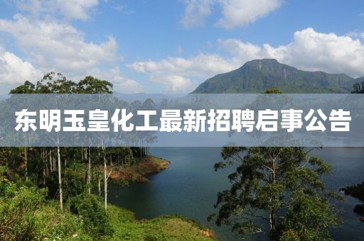 東明玉皇化工最新招聘啟事公告