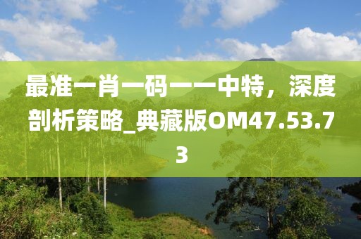 最準一肖一碼一一中特，深度剖析策略_典藏版OM47.53.73