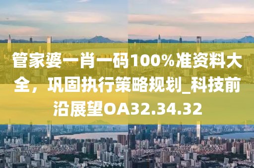 管家婆一肖一碼100%準資料大全，鞏固執(zhí)行策略規(guī)劃_科技前沿展望OA32.34.32