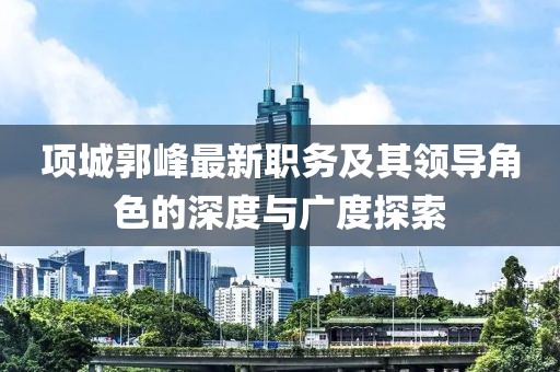項城郭峰最新職務(wù)及其領(lǐng)導(dǎo)角色的深度與廣度探索