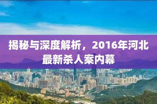 揭秘與深度解析，2016年河北最新殺人案內(nèi)幕