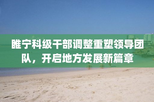 睢寧科級(jí)干部調(diào)整重塑領(lǐng)導(dǎo)團(tuán)隊(duì)，開(kāi)啟地方發(fā)展新篇章