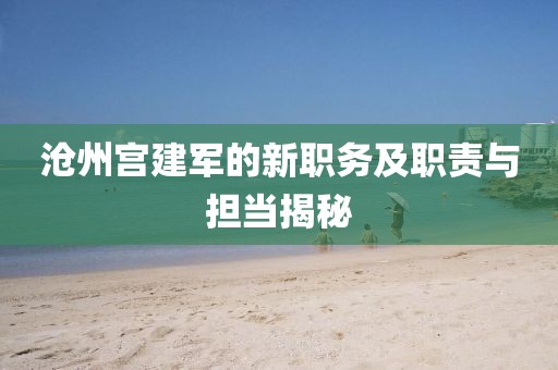 滄州宮建軍的新職務(wù)及職責(zé)與擔(dān)當(dāng)揭秘