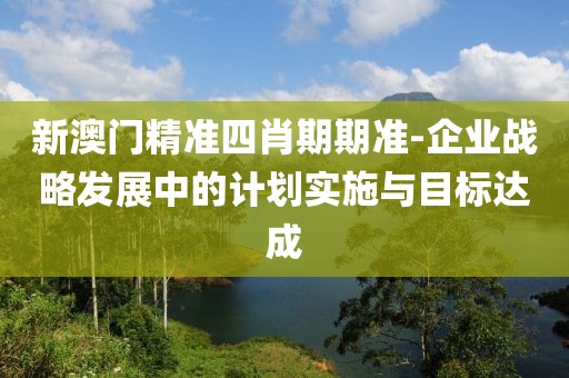 新澳門精準四肖期期準-企業(yè)戰(zhàn)略發(fā)展中的計劃實施與目標達成