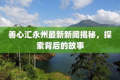 善心匯永州最新新聞揭秘，探索背后的故事