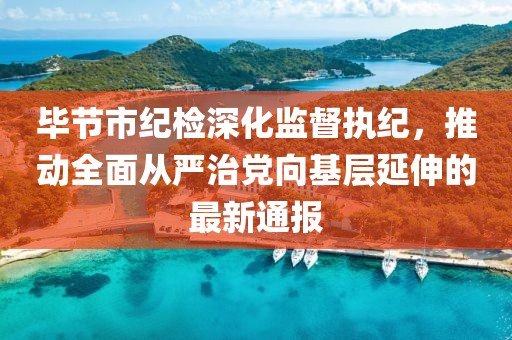 畢節(jié)市紀(jì)檢深化監(jiān)督執(zhí)紀(jì)，推動(dòng)全面從嚴(yán)治黨向基層延伸的最新通報(bào)