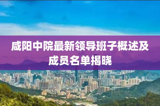 咸陽(yáng)中院最新領(lǐng)導(dǎo)班子概述及成員名單揭曉