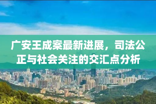 廣安王成案最新進(jìn)展，司法公正與社會(huì)關(guān)注的交匯點(diǎn)分析