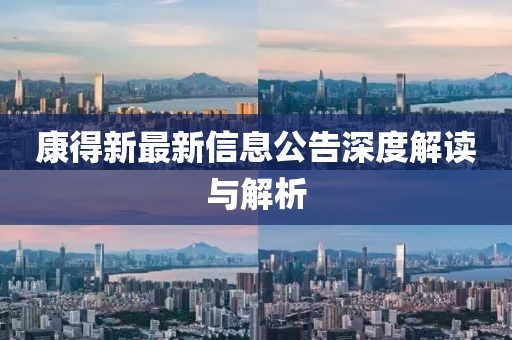 康得新最新信息公告深度解讀與解析