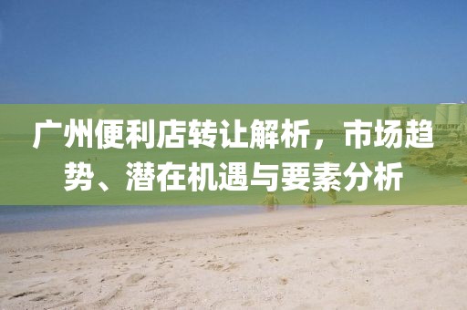 廣州便利店轉讓解析，市場趨勢、潛在機遇與要素分析
