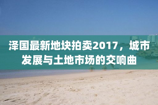 澤國最新地塊拍賣2017，城市發(fā)展與土地市場的交響曲
