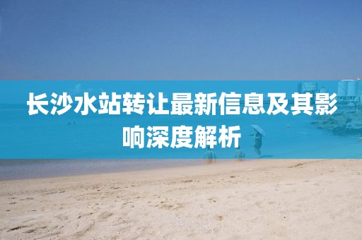 長沙水站轉(zhuǎn)讓最新信息及其影響深度解析