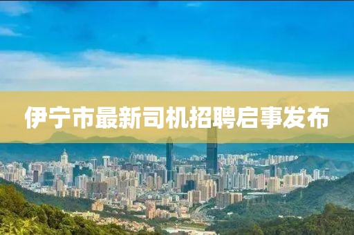 伊寧市最新司機(jī)招聘啟事發(fā)布