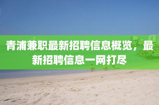 青浦兼職最新招聘信息概覽，最新招聘信息一網(wǎng)打盡