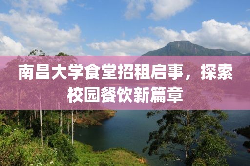 南昌大學(xué)食堂招租啟事，探索校園餐飲新篇章