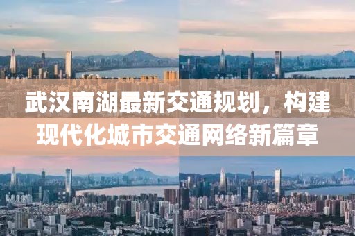武漢南湖最新交通規(guī)劃，構(gòu)建現(xiàn)代化城市交通網(wǎng)絡(luò)新篇章