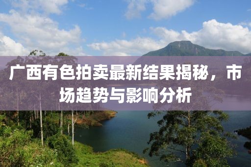 廣西有色拍賣最新結(jié)果揭秘，市場趨勢與影響分析