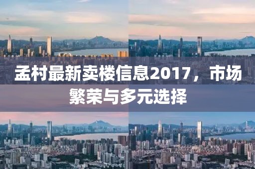 孟村最新賣樓信息2017，市場繁榮與多元選擇