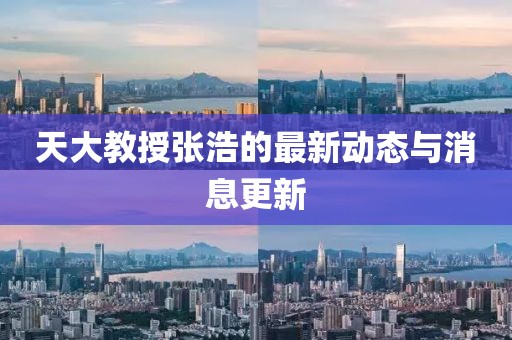 天大教授張浩的最新動態(tài)與消息更新