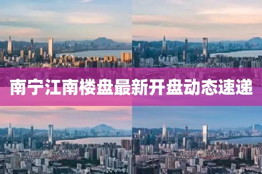 南寧江南樓盤最新開盤動態(tài)速遞