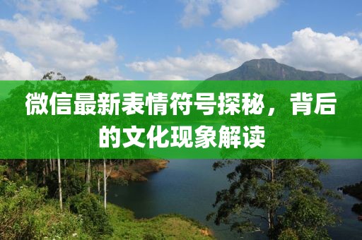 微信最新表情符號(hào)探秘，背后的文化現(xiàn)象解讀