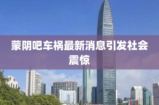 蒙陰吧車禍最新消息引發(fā)社會(huì)震驚