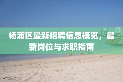 楊浦區(qū)最新招聘信息概覽，最新崗位與求職指南