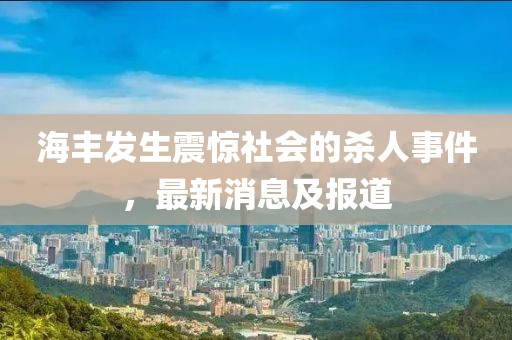 海豐發(fā)生震驚社會(huì)的殺人事件，最新消息及報(bào)道
