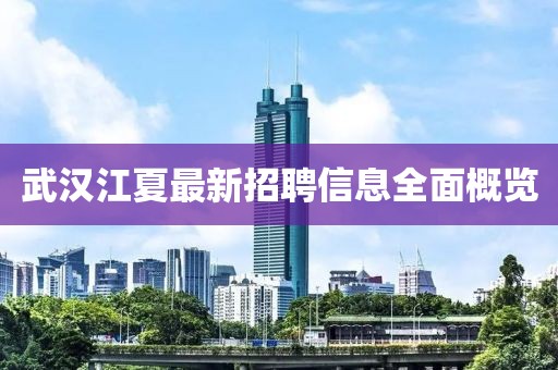 武漢江夏最新招聘信息全面概覽