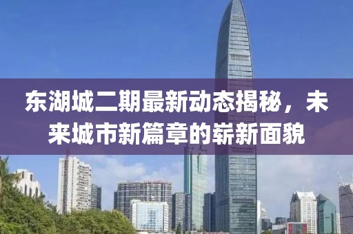 東湖城二期最新動(dòng)態(tài)揭秘，未來城市新篇章的嶄新面貌