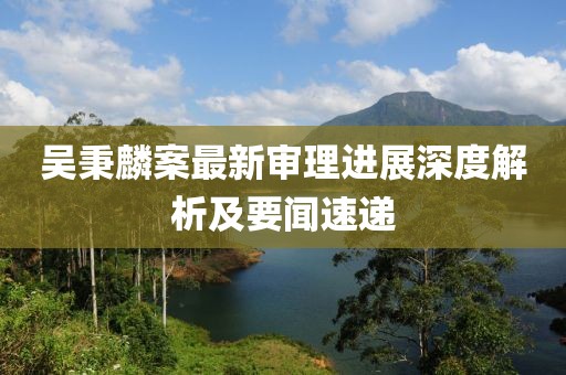 吳秉麟案最新審理進展深度解析及要聞速遞