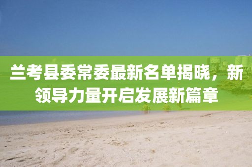 蘭考縣委常委最新名單揭曉，新領(lǐng)導(dǎo)力量開啟發(fā)展新篇章