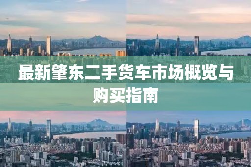 最新肇東二手貨車市場概覽與購買指南