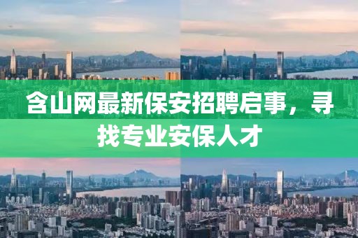 含山網(wǎng)最新保安招聘啟事，尋找專業(yè)安保人才