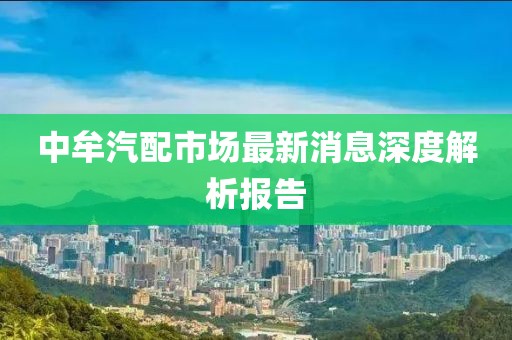 中牟汽配市場最新消息深度解析報告