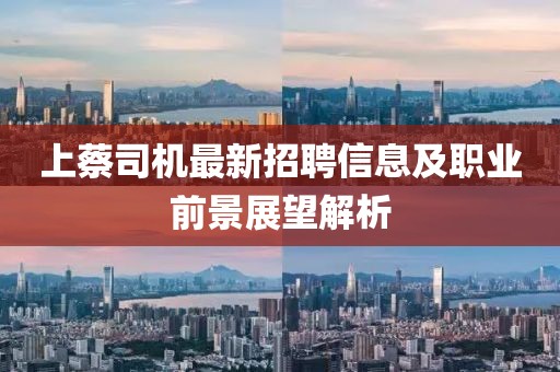 上蔡司機最新招聘信息及職業(yè)前景展望解析