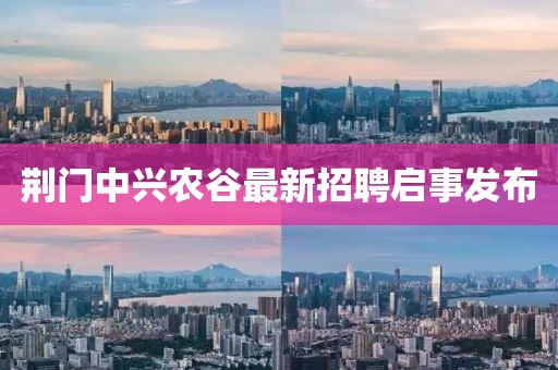 荊門中興農(nóng)谷最新招聘啟事發(fā)布