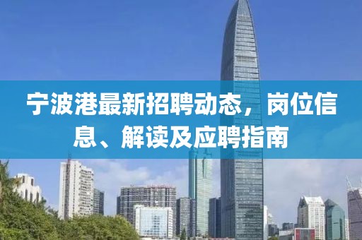 寧波港最新招聘動態(tài)，崗位信息、解讀及應(yīng)聘指南