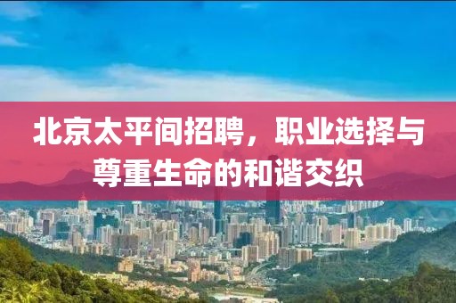 北京太平間招聘，職業(yè)選擇與尊重生命的和諧交織