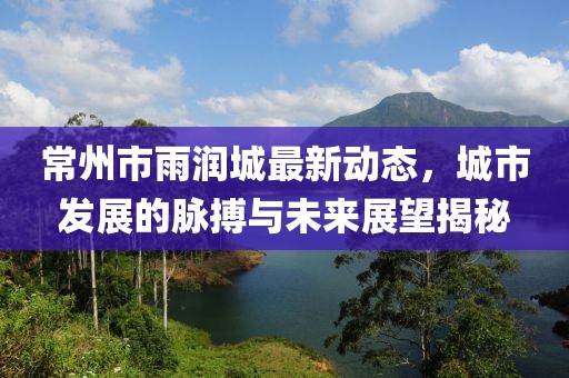 常州市雨潤城最新動態(tài)，城市發(fā)展的脈搏與未來展望揭秘