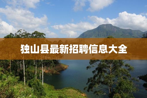獨(dú)山縣最新招聘信息大全