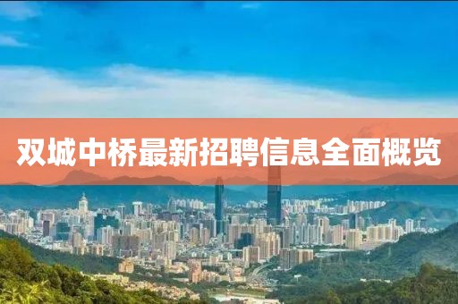 雙城中橋最新招聘信息全面概覽