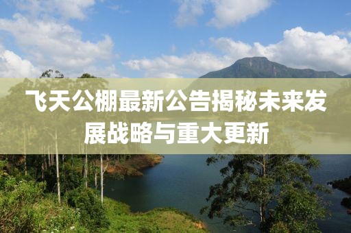 飛天公棚最新公告揭秘未來發(fā)展戰(zhàn)略與重大更新