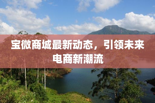 寶微商城最新動態(tài)，引領(lǐng)未來電商新潮流