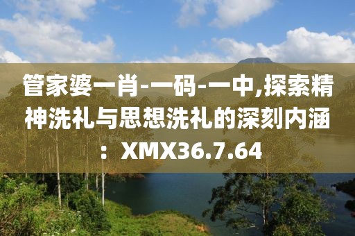 管家婆一肖-一碼-一中,探索精神洗禮與思想洗禮的深刻內(nèi)涵：XMX36.7.64