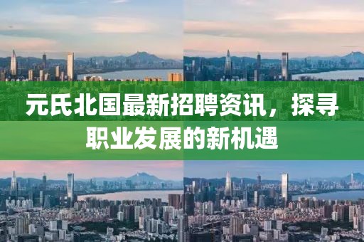 元氏北國最新招聘資訊，探尋職業(yè)發(fā)展的新機遇