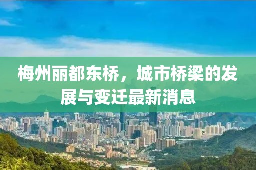 梅州麗都東橋，城市橋梁的發(fā)展與變遷最新消息
